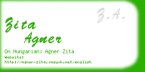 zita agner business card